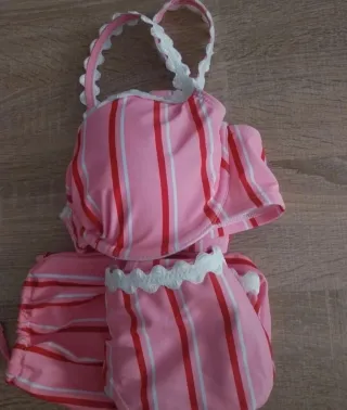 Bikini rayas rosa y rojo