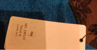 Camiseta azul con encaje negro Talla XL