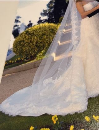 Vestido de Novia Blanco con Cola