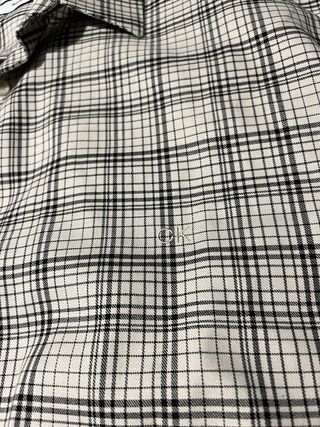 Camisa Calvin Klein Cuadros Beige y Negro