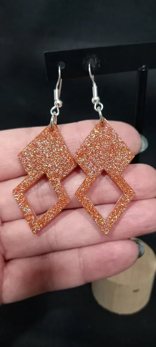 Pendientes hechos a mano con glitter