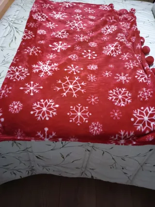 Manta sofá polar copos de nieve