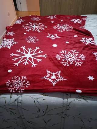 Manta sofá polar copos de nieve