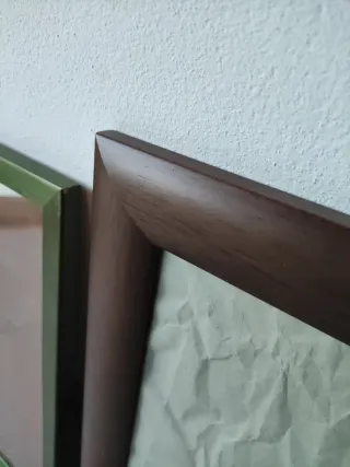 Cornici portafoto in legno e vetro