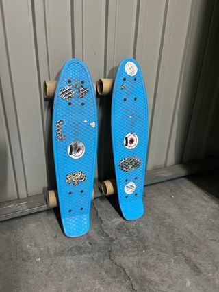 2 Patinetes Monopatín Azul Niños