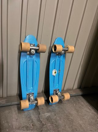 2 Patinetes Monopatín Azul Niños