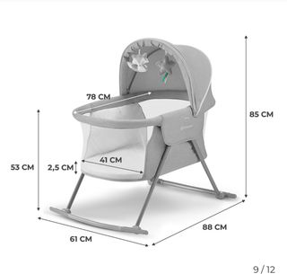 Cuna de viaje Kinderkraft Lovi gris