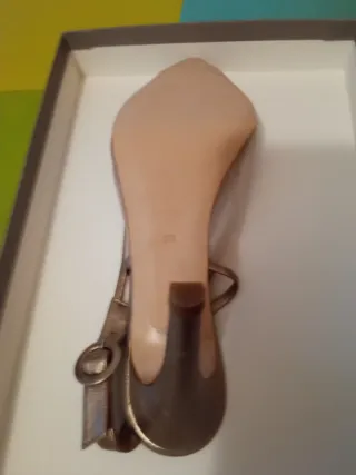 Zapatos Paco Poveda transparente y Dorado Talla 38