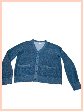 GAP Cárdigan Hombre Talla M Azul Lino Algodón