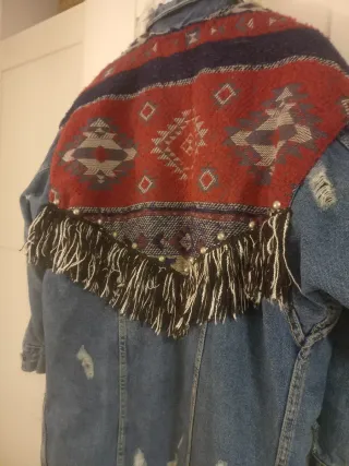 Cazadora vaquera boho multicolor