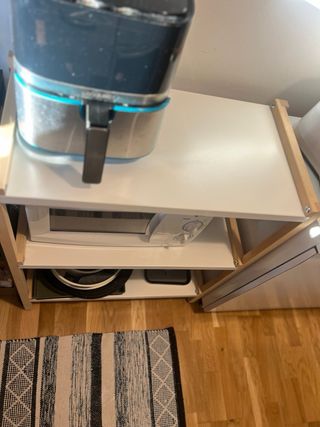 Scaffale 3 ripiani legno e bianco