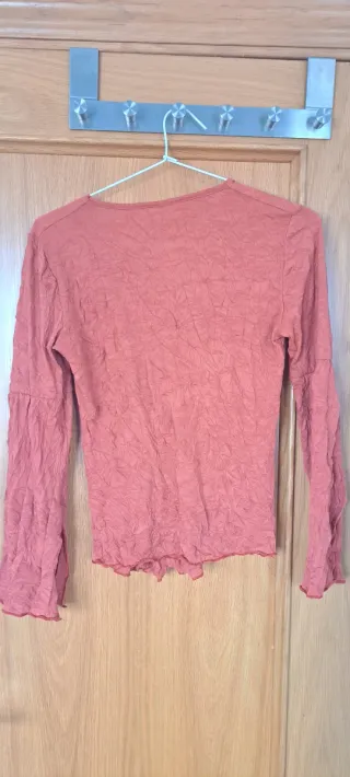 Camisa étnica naranja con pedrería