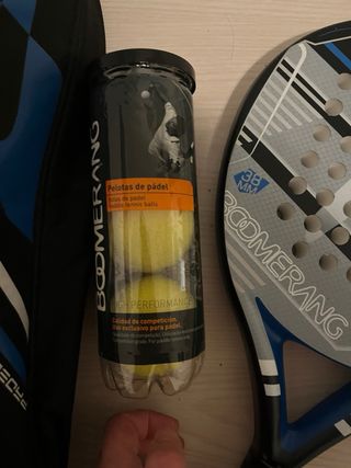 Pala Padel Boomerang + Funda + 3 Pelotas