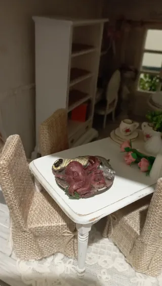 Piatto Miniatura 1:12 con Polpo