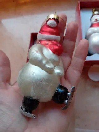Decorazioni natale Pupazzo Neve Vetro 3pz
