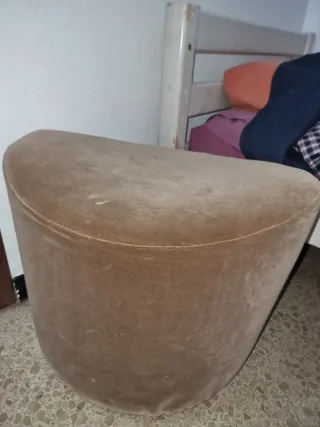 Reposapiés Puff Terciopelo Beige