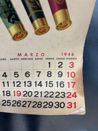 Antiguo Calendario, Sociedad Española, Eibar, 1946