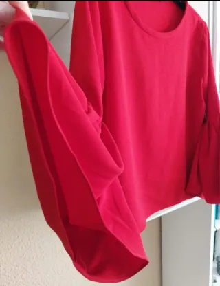 Jersey Zara Rojo Manga Campana