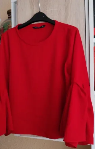 Jersey Zara Rojo Manga Campana