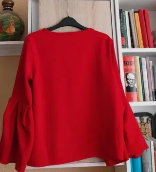 Jersey Zara Rojo Manga Campana