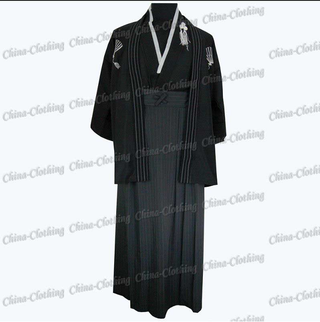 Kimono negro imitación (Haori y Hakama)