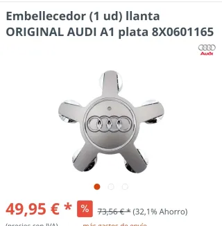 Tapacubos Audi Original 1 unidad