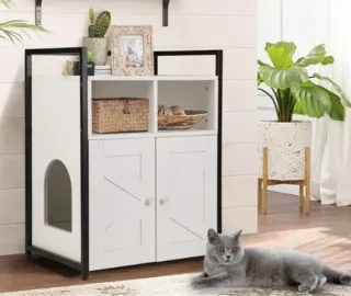 Mueble Casa con Puertas y Estantes para gatos
