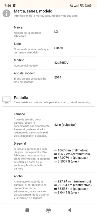 Televisor LG 42 Negro