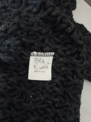 Vintage Lana Cardigan Nero Rosso