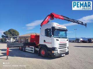 SCANIA R 450 6X2 GRUA HMF 5020 K-5 CAJA FIJA - BDF