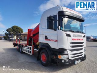 SCANIA R 450 6X2 GRUA HMF 5020 K-5 CAJA FIJA - BDF