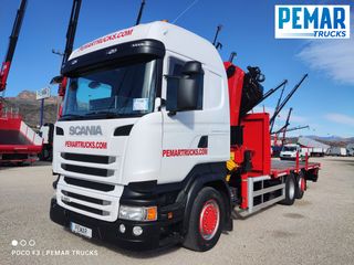 SCANIA R 450 6X2 GRUA HMF 5020 K-5 CAJA FIJA - BDF