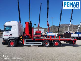 SCANIA R 450 6X2 GRUA HMF 5020 K-5 CAJA FIJA - BDF