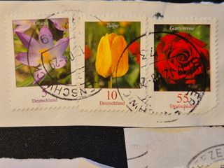 176. Lotto 7 francobolli Deutschland Fiori