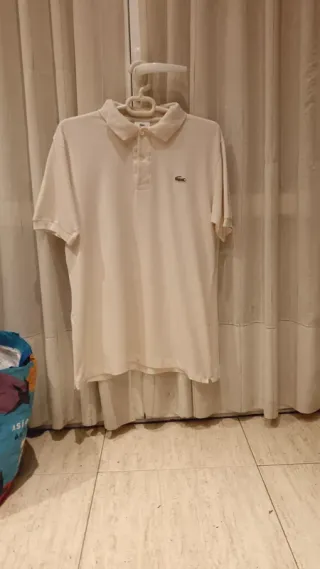Polo Lacoste Talla L Blanco