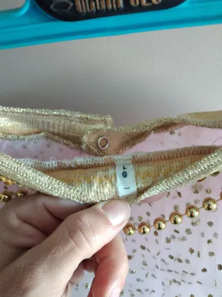 Gonna bambina tulle rosa glitter oro