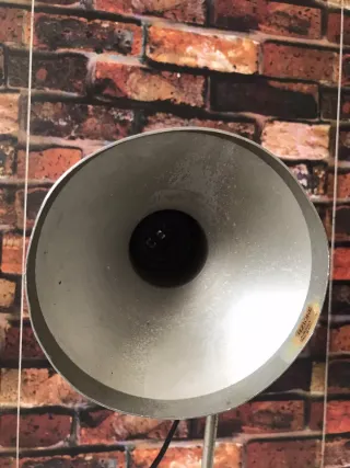 Lampada da tavolo vintage bianca abat-jour metallo