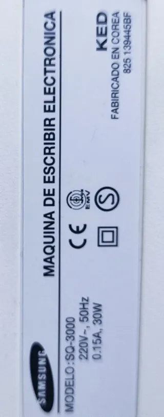 Máquina de escribir eléctrica Samsung SQ-3000