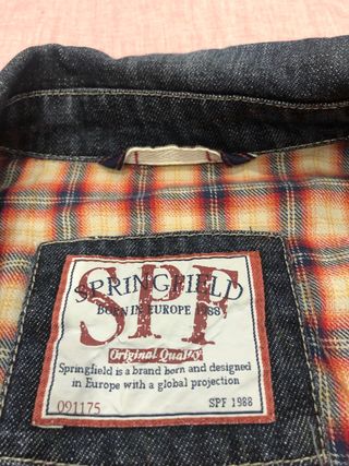Chaqueta vaquera SPP forrada cuadros hombre