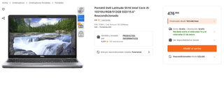 Portátil Dell Latitude 5510 Core i5 16GB RAM 256GB