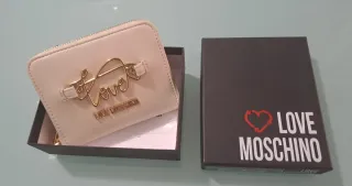 Portafoglio Love Moschino donna nuovo beige oro