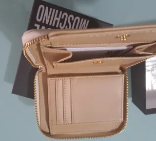 Portafoglio Love Moschino donna nuovo beige oro