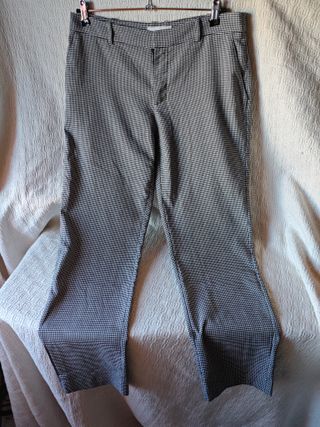 Pantalón de traje Mango negro blanco talla 40