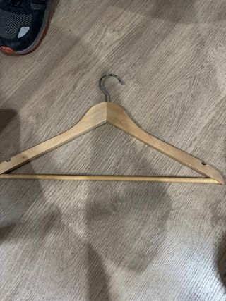 50 Perchas Madera y Metal Blancas