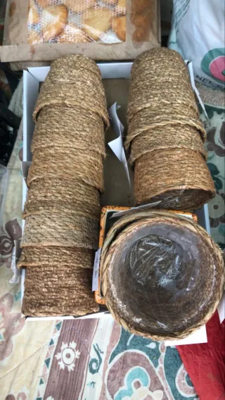 N.10 pezzi Vasi Kokodama in paglia intrecciata