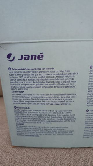 Fular portabebés Jané Wrap con cinturón