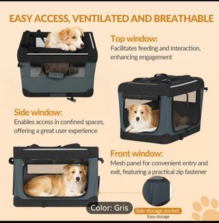 Transportín para mascotas gris