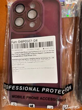 3 Fundas iPhone 15 Pro Max - Frosted Magnéticas