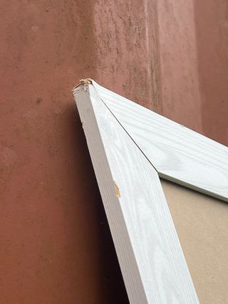 Marco para espejo o cuadro madera blanco con defec