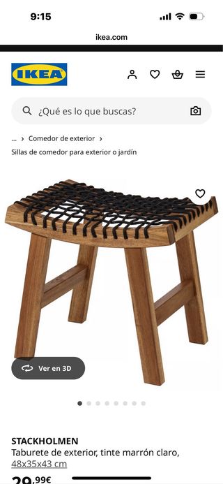 Taburetes Ikea Madera y Tela